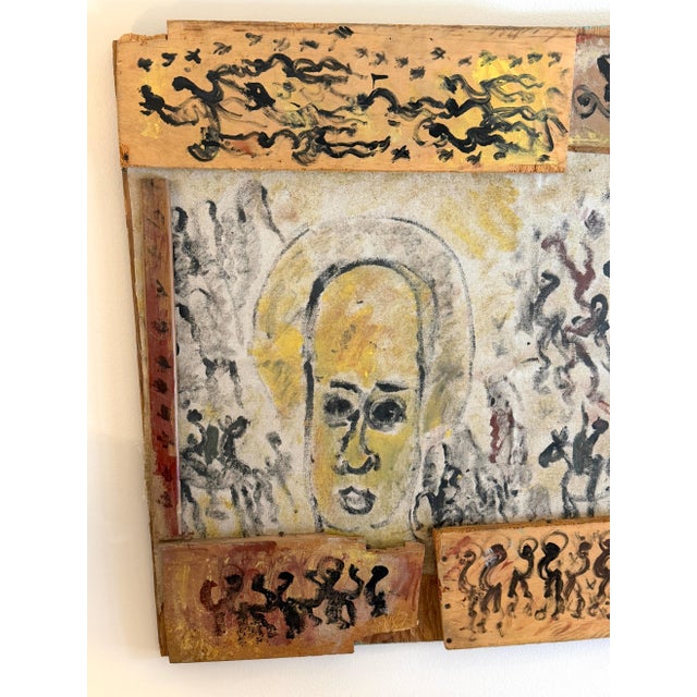 Purvis Young “Black Angel with Procession” Mixed-Media Assemblage, Circa 1985 For Sale - Image 11 of 18