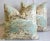Textile Woodland Toile Deer & Velvet Feather/Down Pillows 25" Square - Pair For Sale - Image 7 of 10