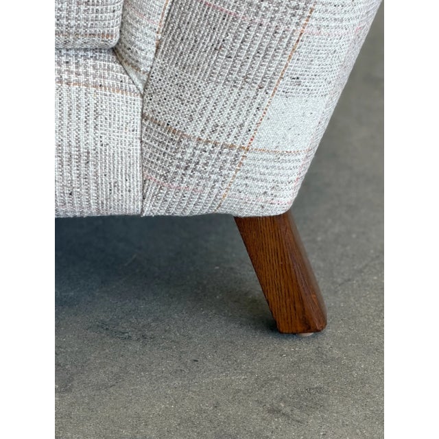 1970s Swedish Highback Lounge Chair in Plaid For Sale - Image 13 of 17