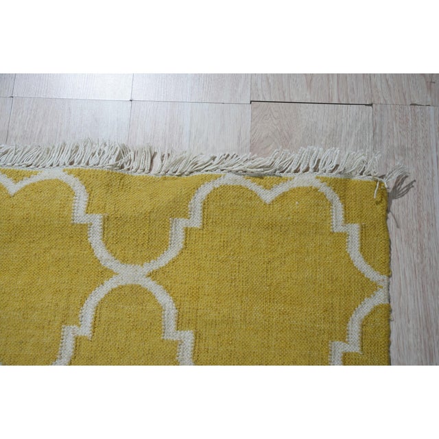Textile 8x10 Xena Timeless Yellow Geometric Trellis Modern Hand Knotted Wool Carpet Rug For Sale - Image 7 of 7
