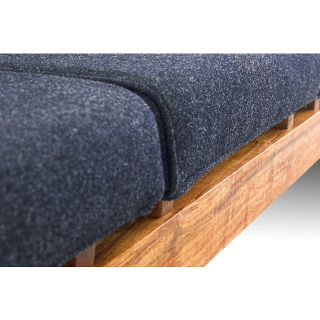 Wood Bel Riposo' Mid Century Style Three (3) Seat Bench / Sofa in Solid Walnut Styled After Jens Risom for Risoms Designs Inc., USA For Sale - Image 7 of 11