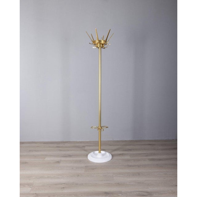 Gold Italian Floor Coat Stand in Gilt Brass, 1960s For Sale - Image 8 of 8