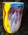 Purple Contemporary Hand-Blown Murano Style Post Modern Art Glass Flattened Pillow Vase – Yellow, Plum & Cobalt Blue (Jg) For Sale - Image 8 of 10