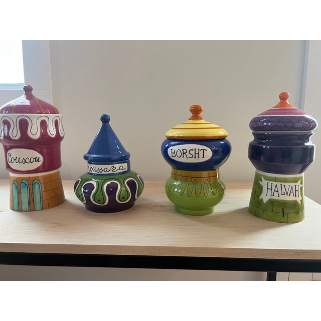 1970s Ceramic Italian Canister Set by Alvino Bagni for Raymor- Set of 4 For Sale - Image 9 of 12