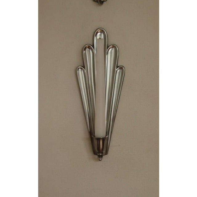 Silver Mid-Century Modern Swedish Grace Style Pewter Sconces by C.G. Hallberg, 1930s, Set of 2 For Sale - Image 8 of 18