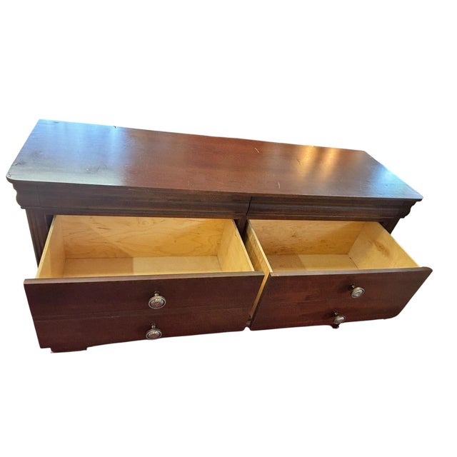 English Bassett Furniture French Inspired Collection Cherry Double Dresser Traditional 8-Drawer Chest For Sale - Image 3 of 12