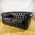 Chesterfield Club Sofa in Black Leather with Wooden Legs, 1960s For Sale - Image 6 of 9