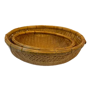 Vintage Hand Made Winnowing Baskets - a Pair