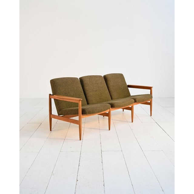 1950s Scandinavian Three-Seater Sofa in Oak, 1950s For Sale - Image 5 of 13