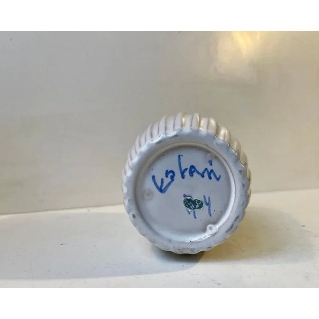 1960s Danish Modern White Glaze Ceramic Vase from Eslau, 1960s For Sale - Image 5 of 7