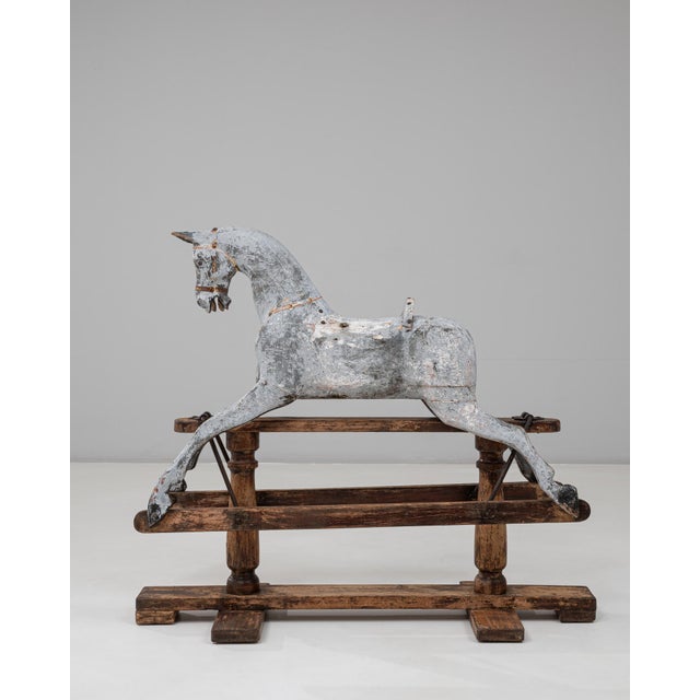 1900 - 1909 1900s French Wooden Rocking Horse For Sale - Image 5 of 18