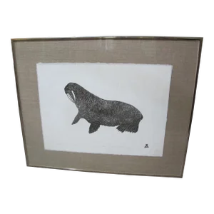 Solomon & Imoona Karpik Stone Cut Limited Edition Signed Print Watchful Walrus