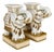 Vintage Chinoiserie Regency Glazed Terracotta Ceramic Elephant Garden Side Tables For Sale