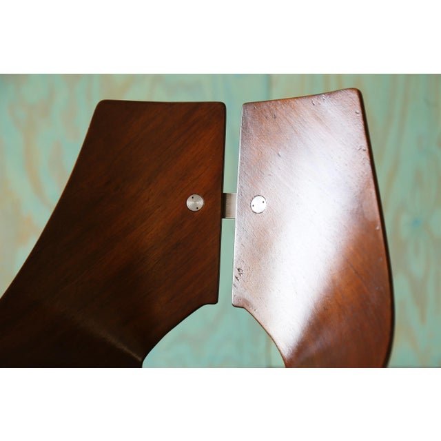 Brown 1950s Ray Komai Mahogany and Iron Chair Mid Century Modern Eames Knoll For Sale - Image 8 of 9