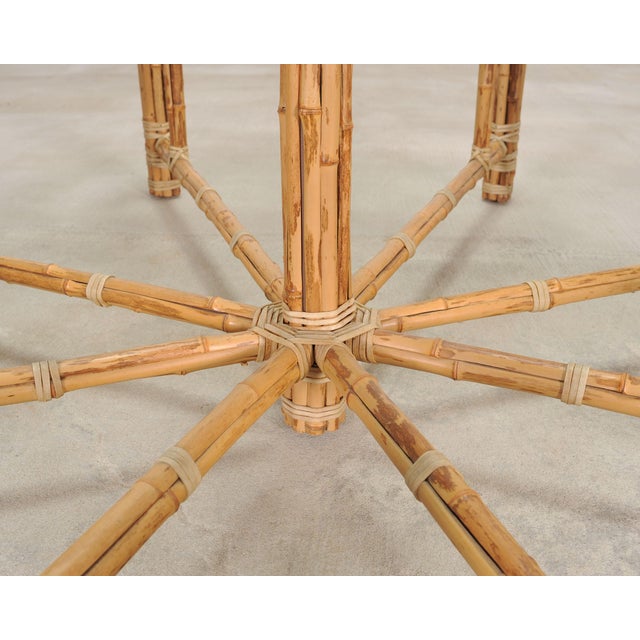 McGuire Organic Modern Octagonal Blonde Bamboo Dining Table For Sale - Image 15 of 18
