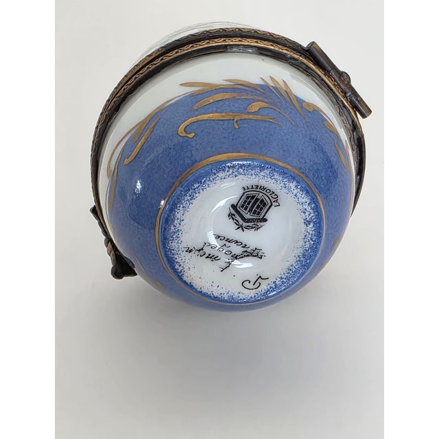 Blue Vintage Limoges France La Gloriette Domed Egg Champagne For Sale - Image 8 of 9