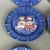 Blue Saucers and Cup in Painted Ceramic, Set of 7 For Sale - Image 8 of 11