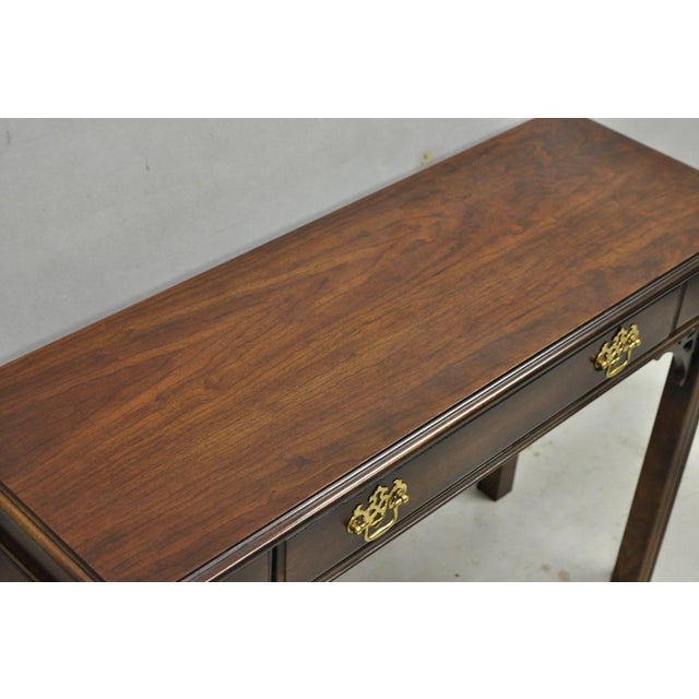 Vintage Lane Altavista Georgian Chippendale Cherry Wood Small Console Table For Sale In Philadelphia - Image 6 of 15