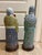Two Chinese Famille Rose Sanxing dieties in enameled and glazed porcelain. Each statue sits on a custom made base. Fu...