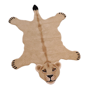 Contemporary Decorate Wild Lioness Design Handcuffed Area Rug 4' X 6'
