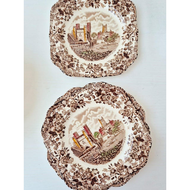 Maroon Vintage English Ironstone Dessert Set by Johnson Bros, 1970s, Set of 9 For Sale - Image 8 of 15