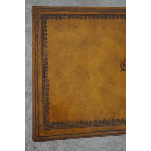 Maitland Smith 3 Stack Leather Surface Nesting Tables For Sale - Image 9 of 13