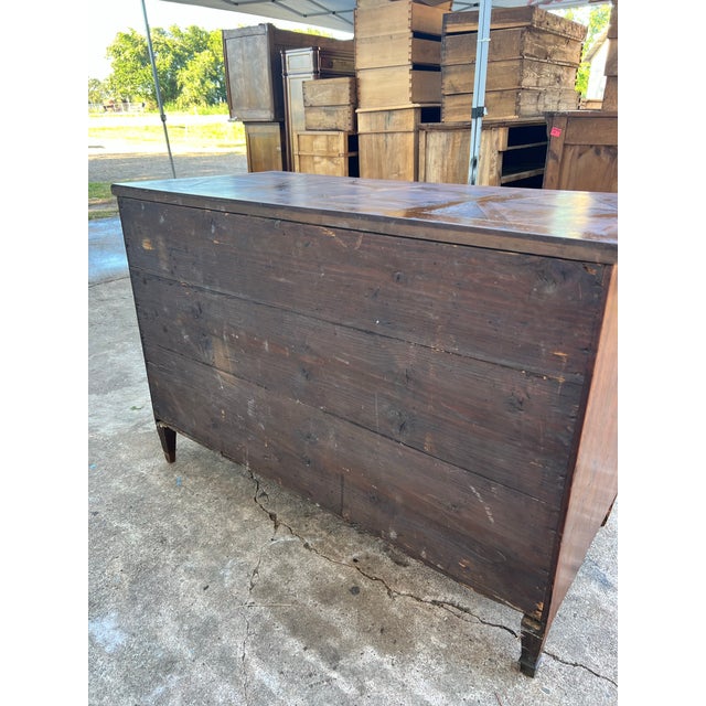French 19th Century Louis XVI Solid Walnut Commode / Chest of Drawers For Sale - Image 9 of 12