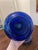 Royal Blue Vintage Hand-Blown Cobalt Blue Glass Pitcher With Matching Saucer For Sale - Image 8 of 9