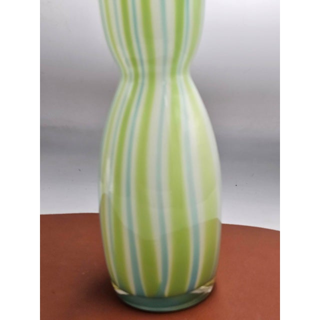 Green, Blue and White Murano Glass Vase, 1970s For Sale - Image 3 of 8