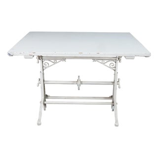 Antique Cast Iron Rack-and-Pinion Mechanical Work Desk Architects Drafting Table For Sale