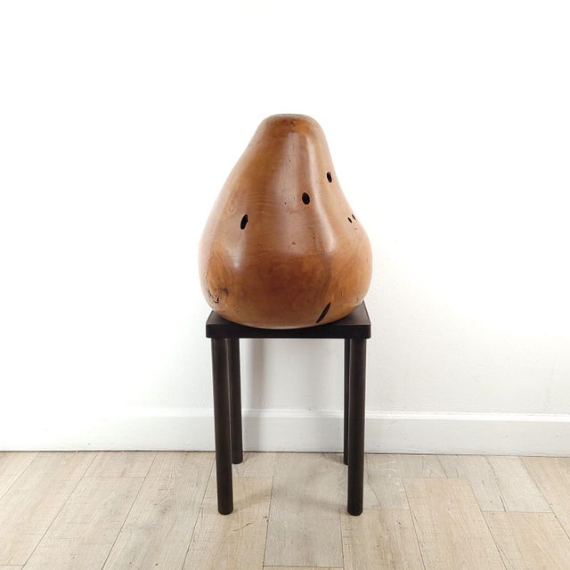 Realism Treen Carving of a Pear in Pear Wood on Custom Stand For Sale - Image 3 of 9
