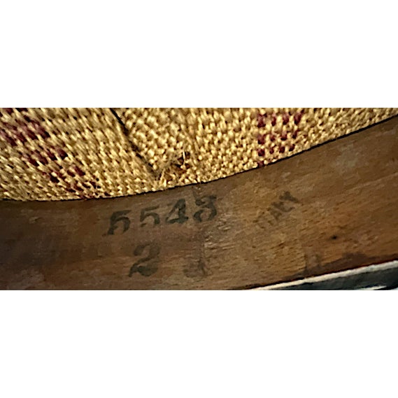 Vintage Italian Neoclassical Revival Side Chair, Carved Rosette Crest, Round Upholstered Seat, Mid-20th Century For Sale - Image 13 of 14