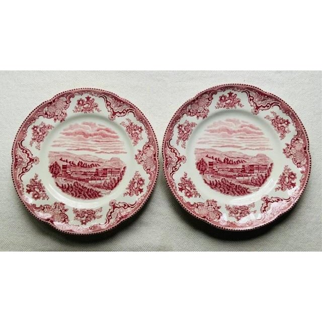Johnson Bros "Old Britain Castles" Red Transferware Breakfast Set, 8 Pieces — C. 1980s, England For Sale - Image 16 of 18