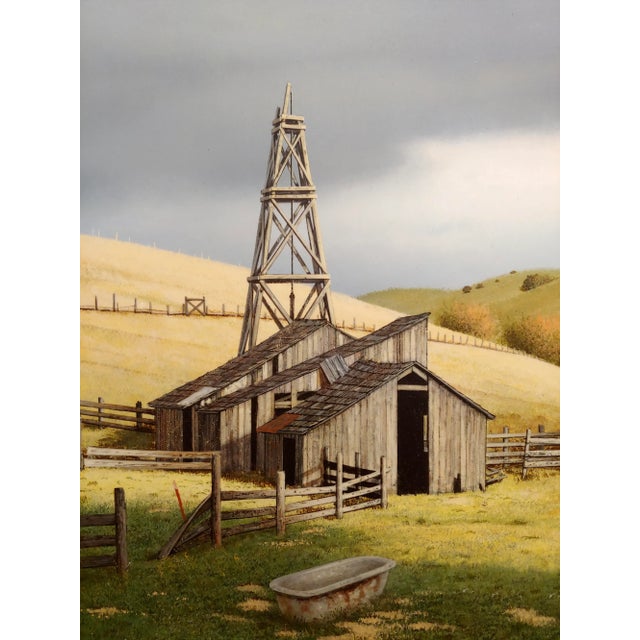Harold Shelton -Abandon Barn in a California Farm Landscape -Oil Painting For Sale - Image 4 of 11
