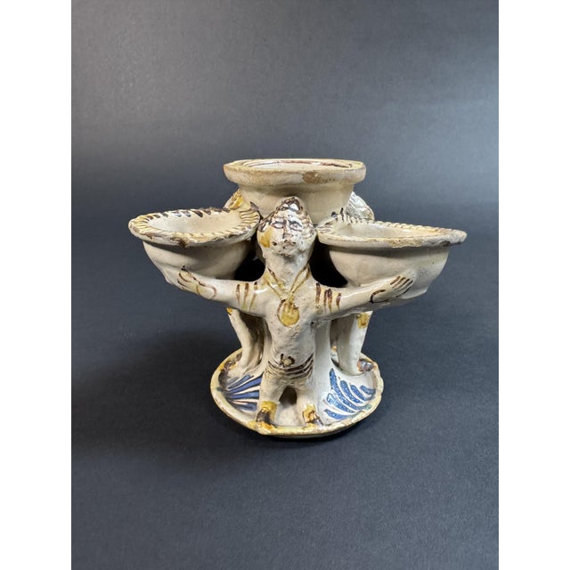 Laertina Majolica Salt Cellar, 1700s For Sale - Image 3 of 16