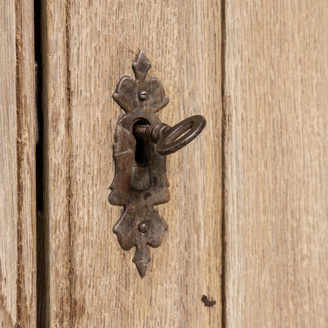 Brown Antique Oak Cabinet For Sale - Image 8 of 13