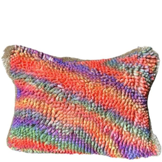 from the Fashion world, a unique fabric with a raised, textured pile. Printed with a multicolor wave pattern Size 45 cm ×...