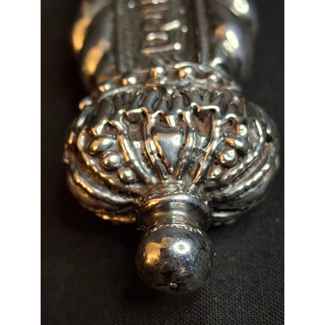 Metal 1990s Mazon Sterling Silver .925 Shabbat Challah Knife 13" Serrated Steel in Box Judaica For Sale - Image 7 of 18