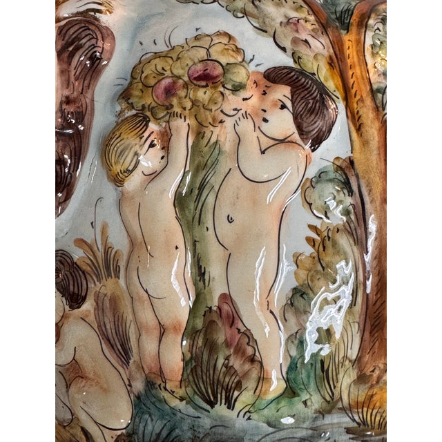 Capodimonte Italian Hand Painted Porcelain Urn For Sale - Image 10 of 12