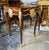 French Louis XV Style Side Table Set of 2 – Rich Wood Finish With Ornate Gold Leaf Mounts & Medallion Details For Sale - Image 4 of 4