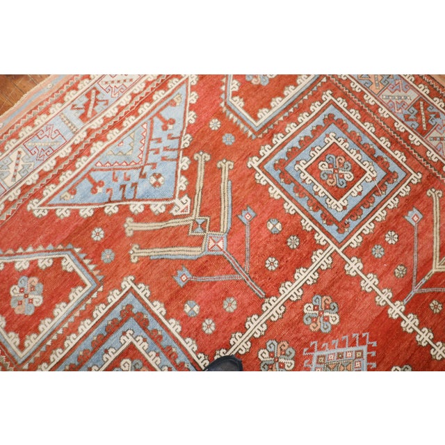 Abstract Mid 20th Century Vintage Turkish Bergama Rug, 6'8'' X 9' For Sale - Image 3 of 9