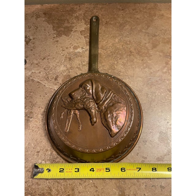 English Old English Duck Hunt Scene Copper Mold With Handle; A Charming Vintage Rarity For Sale - Image 3 of 10