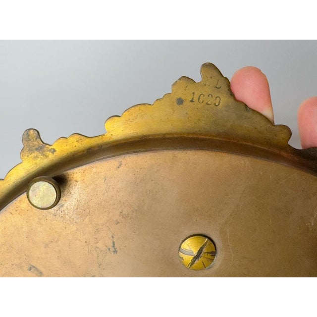 Metal French Napoleon III Champlevé Enamel Inkwell on Tray, 1800s For Sale - Image 7 of 14