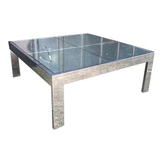 Leon Rosen for Pace Chrome Mirror-Top Coffee Table For Sale