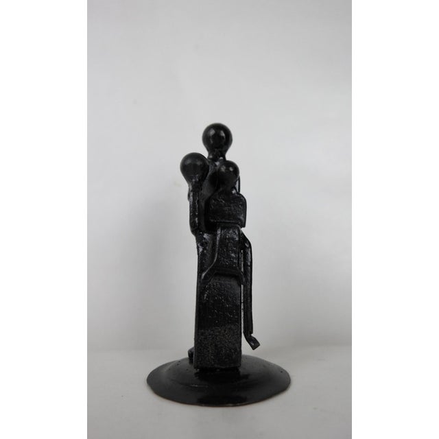 Metal Figurative Iron Sculpture of Mother and Child, 1970s For Sale - Image 7 of 9