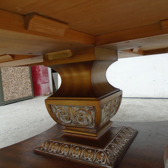 Weiman Walnut Octagon Shape with Pedestal Base Coffee Table For Sale - Image 9 of 12