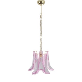 Petal Ceiling Lamp in Murano Glass Glass Color and White, 1990s For Sale