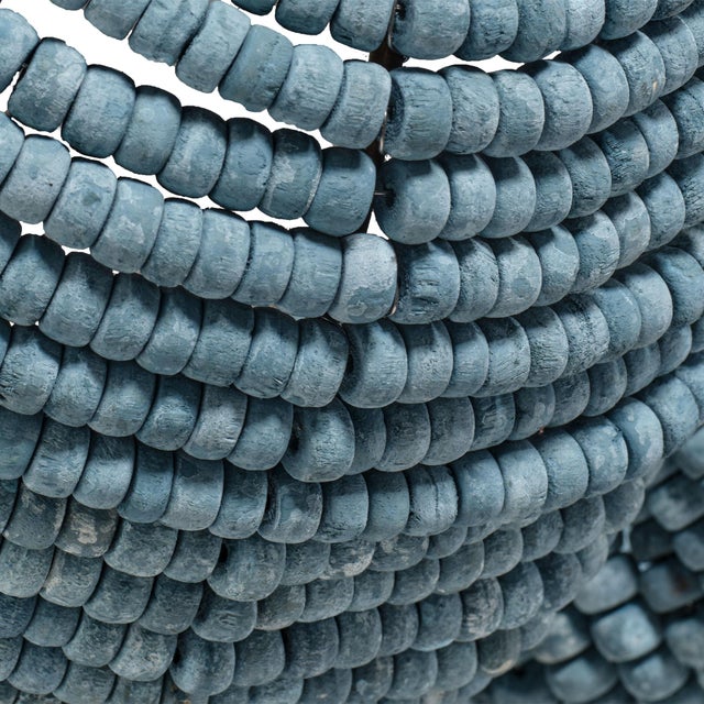 Jamie Young Jamie Young Anguilla Semi-Flush Mount in Blue Wood Beads For Sale - Image 4 of 8