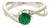 Art Deco Emerald & Diamond Crossover Cocktail Ring in 18k White Gold Size 8 For Sale