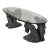 Vintage Bronze Sculptural Horses and Glass Top Coffee Table For Sale
